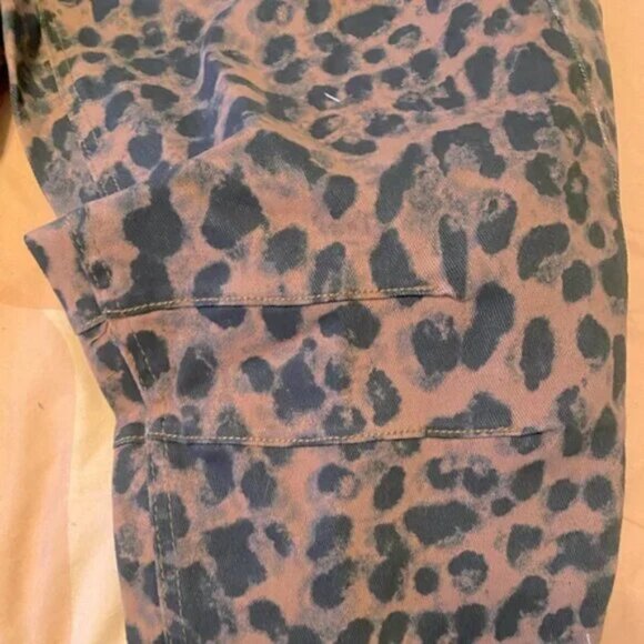 Leopard Print Baggy Barrel Cut Jeans Pants - Picture 4 of 6